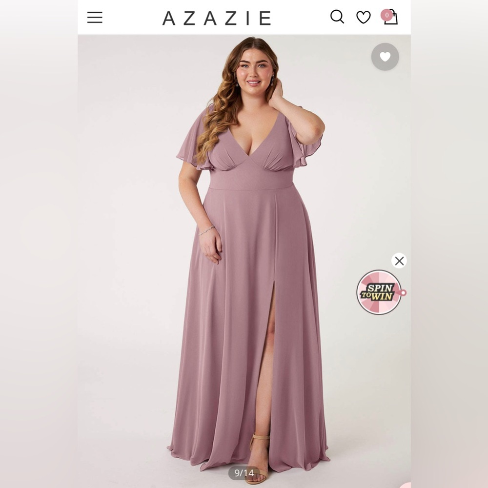Size 18 Azazie bridesmaid dress in Dusty Rose. Unaltered